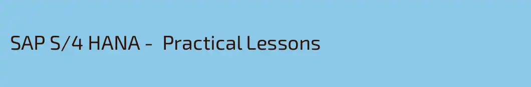 SAP S/4 HANA -  Practical Lessons